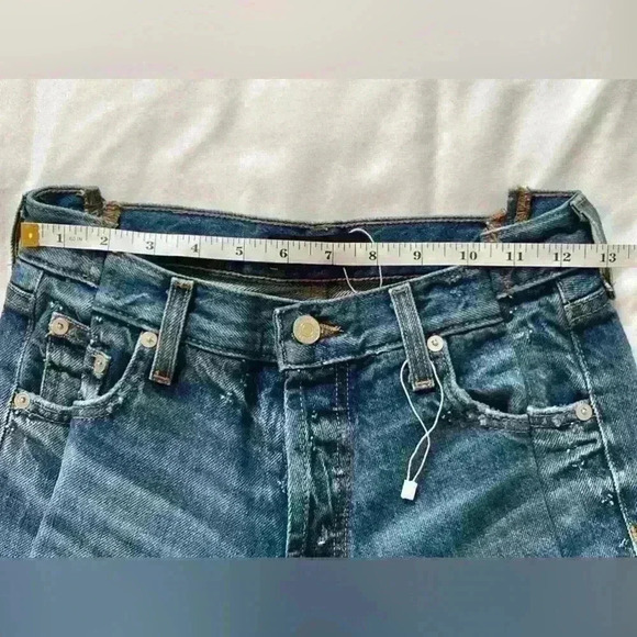 EB Denim Straight Leg Button Fly Blue Jeans - Picture 12 of 14